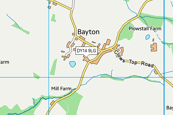 DY14 9LG map - OS VectorMap District (Ordnance Survey)
