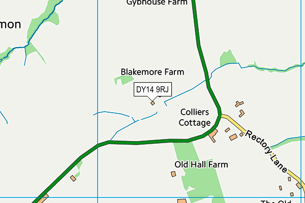 DY14 9RJ map - OS VectorMap District (Ordnance Survey)