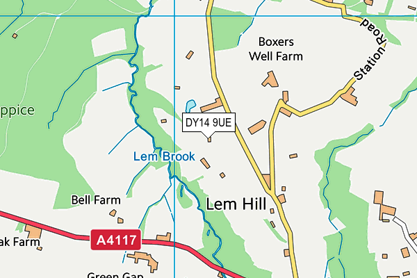 DY14 9UE map - OS VectorMap District (Ordnance Survey) DY14 9UE map - OS VectorMap District (Ordnance Survey)