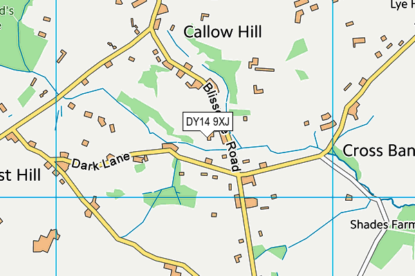 DY14 9XJ map - OS VectorMap District (Ordnance Survey)