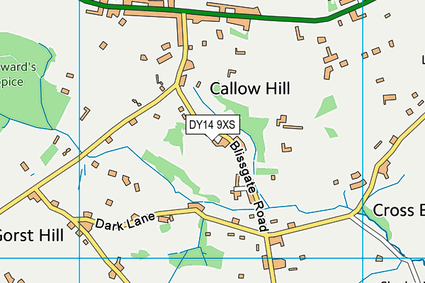 DY14 9XS map - OS VectorMap District (Ordnance Survey) DY14 9XS map - OS VectorMap District (Ordnance Survey)