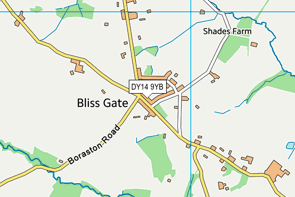 DY14 9YB map - OS VectorMap District (Ordnance Survey)