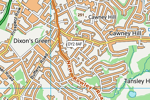DY2 8AF map - OS VectorMap District (Ordnance Survey) DY2 8AF map - OS VectorMap District (Ordnance Survey)