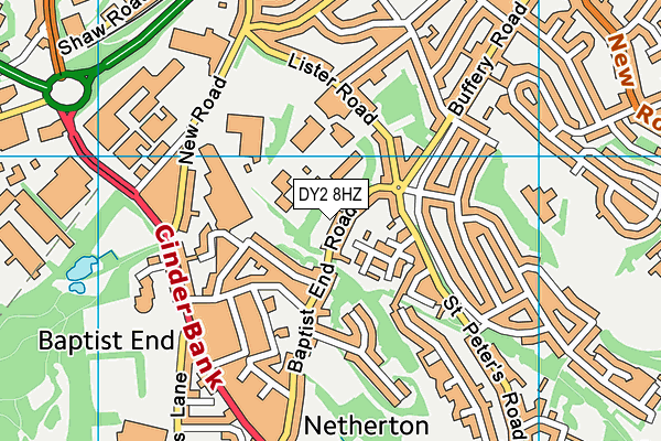 DY2 8HZ map - OS VectorMap District (Ordnance Survey) DY2 8HZ map - OS VectorMap District (Ordnance Survey)