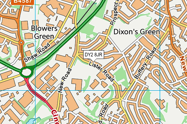 DY2 8JR map - OS VectorMap District (Ordnance Survey) DY2 8JR map - OS VectorMap District (Ordnance Survey)