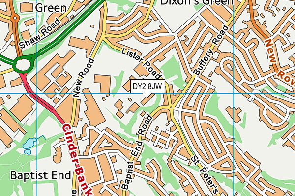 DY2 8JW map - OS VectorMap District (Ordnance Survey) DY2 8JW map - OS VectorMap District (Ordnance Survey)