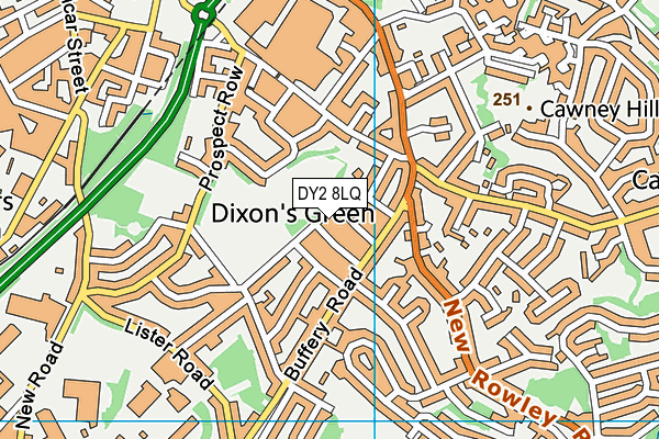 DY2 8LQ map - OS VectorMap District (Ordnance Survey)