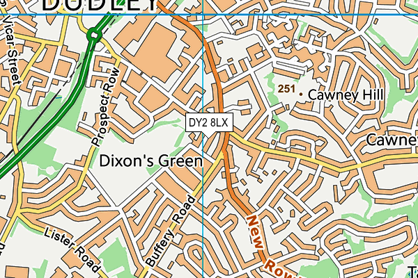 DY2 8LX map - OS VectorMap District (Ordnance Survey) DY2 8LX map - OS VectorMap District (Ordnance Survey)