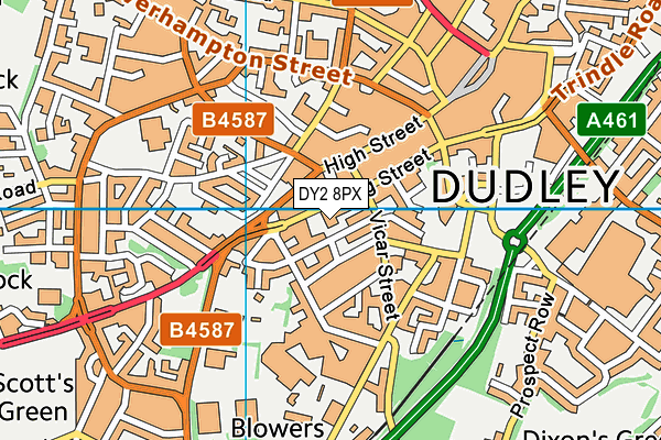 DY2 8PX map - OS VectorMap District (Ordnance Survey) DY2 8PX map - OS VectorMap District (Ordnance Survey)