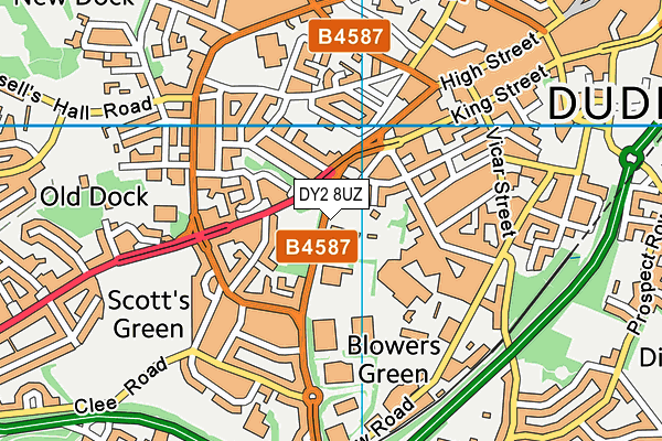 DY2 8UZ map - OS VectorMap District (Ordnance Survey)