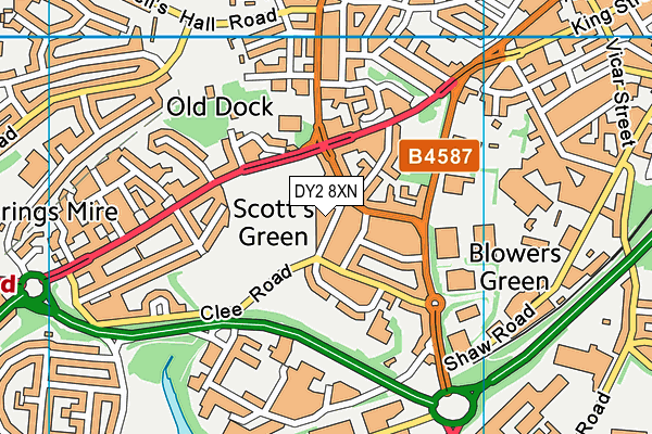 DY2 8XN map - OS VectorMap District (Ordnance Survey) DY2 8XN map - OS VectorMap District (Ordnance Survey)