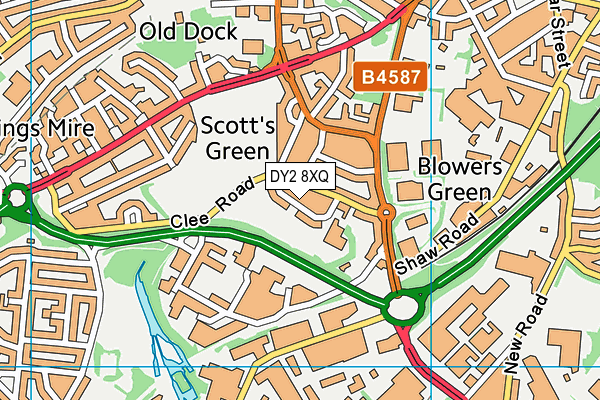 DY2 8XQ map - OS VectorMap District (Ordnance Survey) DY2 8XQ map - OS VectorMap District (Ordnance Survey)