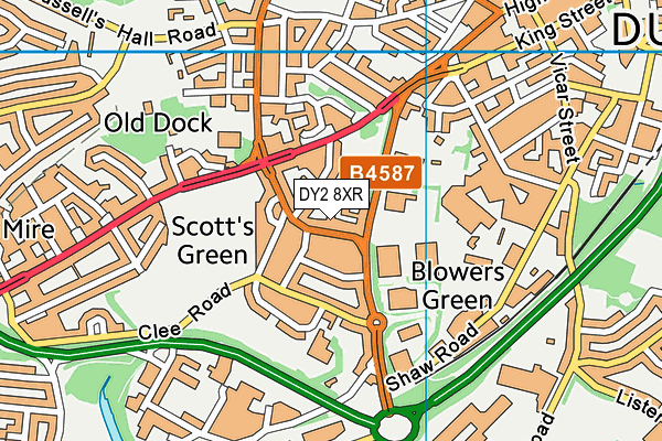 DY2 8XR map - OS VectorMap District (Ordnance Survey) DY2 8XR map - OS VectorMap District (Ordnance Survey)
