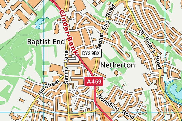 DY2 9BX map - OS VectorMap District (Ordnance Survey) DY2 9BX map - OS VectorMap District (Ordnance Survey)