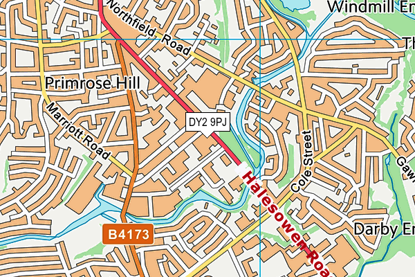 DY2 9PJ map - OS VectorMap District (Ordnance Survey)