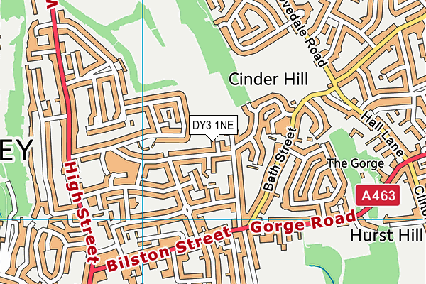 DY3 1NE map - OS VectorMap District (Ordnance Survey) DY3 1NE map - OS VectorMap District (Ordnance Survey)