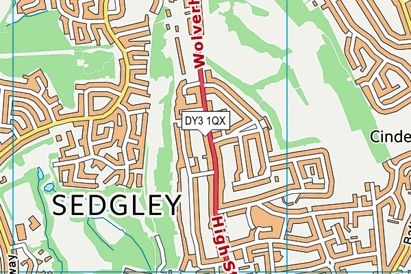 DY3 1QX map - OS VectorMap District (Ordnance Survey) DY3 1QX map - OS VectorMap District (Ordnance Survey)
