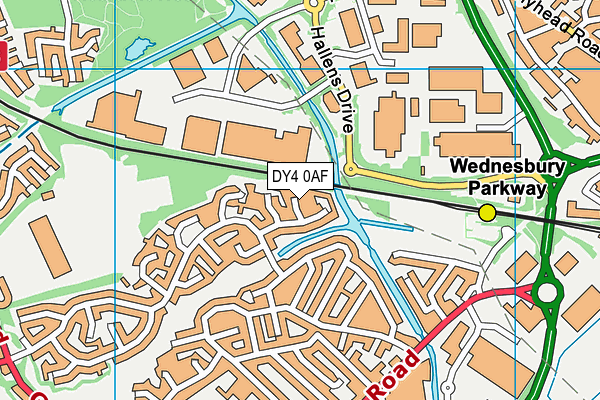 DY4 0AF map - OS VectorMap District (Ordnance Survey)
