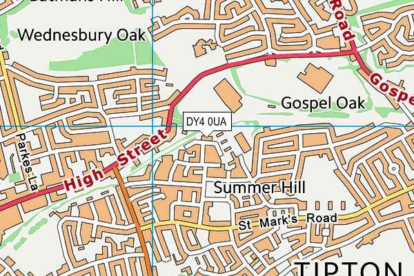 DY4 0UA map - OS VectorMap District (Ordnance Survey)