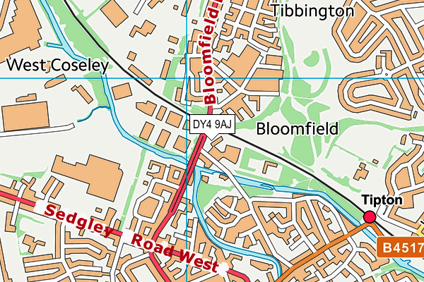 DY4 9AJ map - OS VectorMap District (Ordnance Survey) DY4 9AJ map - OS VectorMap District (Ordnance Survey)