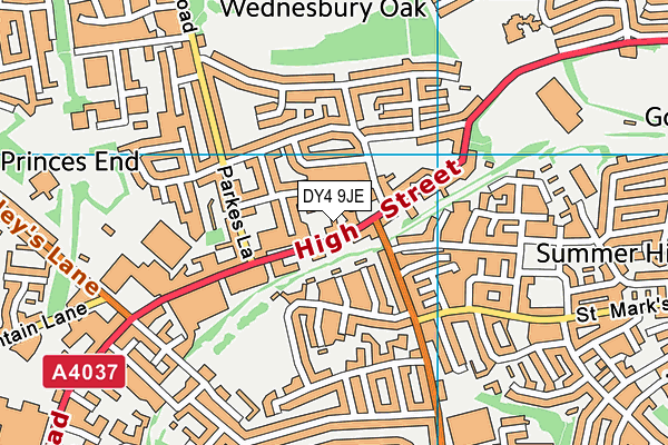 DY4 9JE map - OS VectorMap District (Ordnance Survey)
