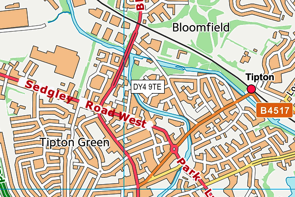 DY4 9TE map - OS VectorMap District (Ordnance Survey)