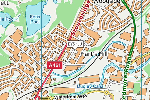 DY5 1JU map - OS VectorMap District (Ordnance Survey)