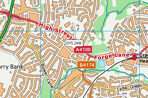 DY5 2AW map - OS VectorMap District (Ordnance Survey)