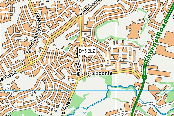 DY5 2LZ map - OS VectorMap District (Ordnance Survey) DY5 2LZ map - OS VectorMap District (Ordnance Survey)