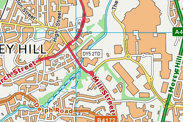 DY5 2TD map - OS VectorMap District (Ordnance Survey)