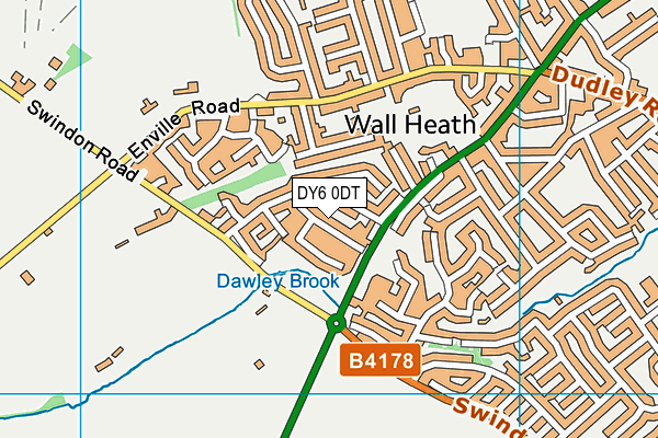DY6 0DT map - OS VectorMap District (Ordnance Survey)
