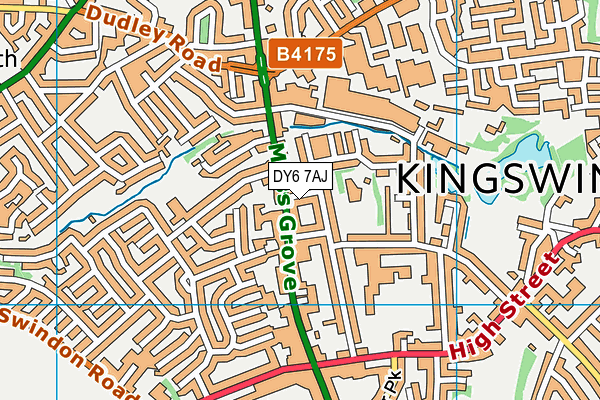 DY6 7AJ map - OS VectorMap District (Ordnance Survey) DY6 7AJ map - OS VectorMap District (Ordnance Survey)