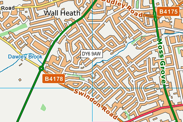 DY6 9AW map - OS VectorMap District (Ordnance Survey) DY6 9AW map - OS VectorMap District (Ordnance Survey)