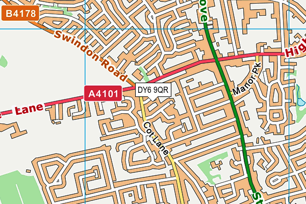 DY6 9QR map - OS VectorMap District (Ordnance Survey) DY6 9QR map - OS VectorMap District (Ordnance Survey)