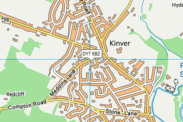 DY7 6BZ map - OS VectorMap District (Ordnance Survey)