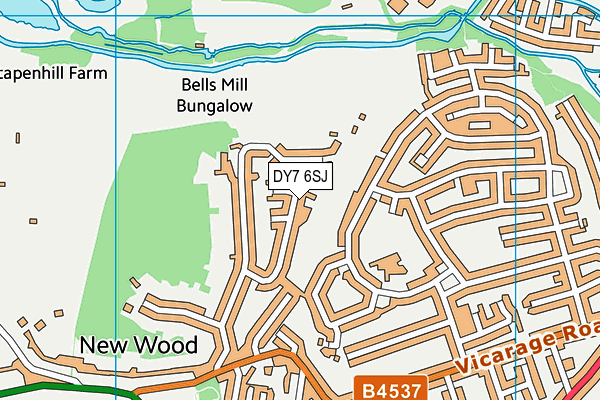 DY7 6SJ map - OS VectorMap District (Ordnance Survey)