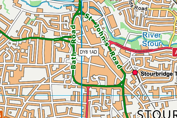 DY8 1AD map - OS VectorMap District (Ordnance Survey) DY8 1AD map - OS VectorMap District (Ordnance Survey)