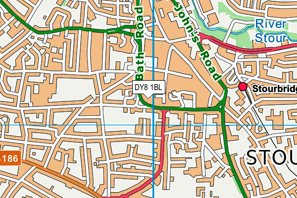 DY8 1BL map - OS VectorMap District (Ordnance Survey) DY8 1BL map - OS VectorMap District (Ordnance Survey)