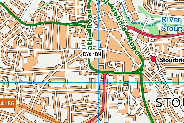 DY8 1BN map - OS VectorMap District (Ordnance Survey) DY8 1BN map - OS VectorMap District (Ordnance Survey)