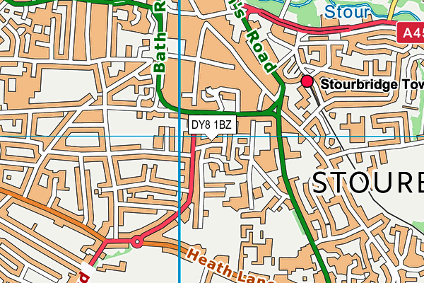 DY8 1BZ map - OS VectorMap District (Ordnance Survey)