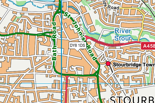 DY8 1DS map - OS VectorMap District (Ordnance Survey)