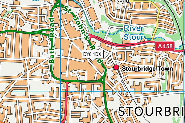 DY8 1DX map - OS VectorMap District (Ordnance Survey) DY8 1DX map - OS VectorMap District (Ordnance Survey)