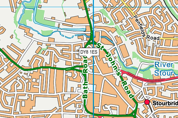DY8 1ES map - OS VectorMap District (Ordnance Survey)