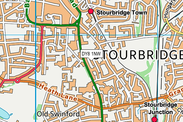 DY8 1NW map - OS VectorMap District (Ordnance Survey) DY8 1NW map - OS VectorMap District (Ordnance Survey)