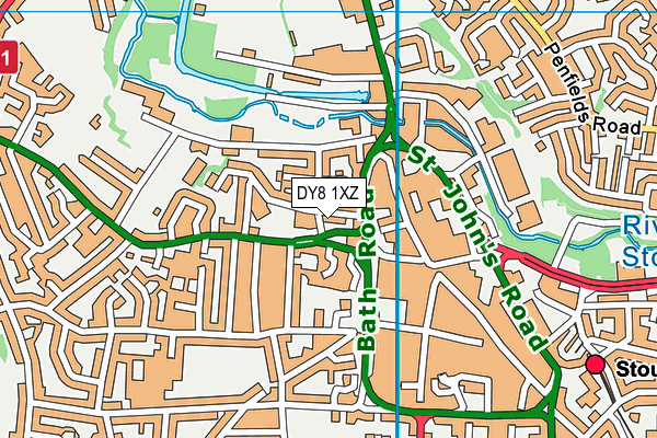 DY8 1XZ map - OS VectorMap District (Ordnance Survey) DY8 1XZ map - OS VectorMap District (Ordnance Survey)
