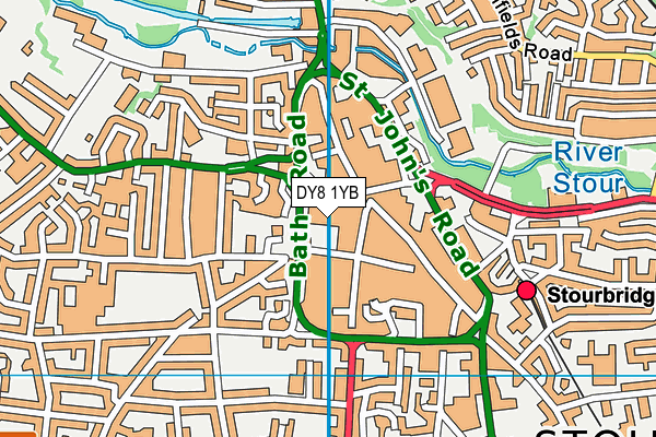DY8 1YB map - OS VectorMap District (Ordnance Survey) DY8 1YB map - OS VectorMap District (Ordnance Survey)