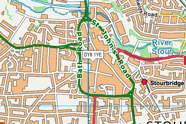 DY8 1YE map - OS VectorMap District (Ordnance Survey) DY8 1YE map - OS VectorMap District (Ordnance Survey)