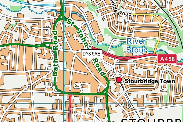 DY8 9AE map - OS VectorMap District (Ordnance Survey) DY8 9AE map - OS VectorMap District (Ordnance Survey)