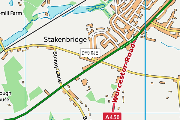 DY9 0JE map - OS VectorMap District (Ordnance Survey)