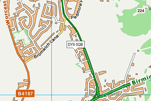 DY9 0QB map - OS VectorMap District (Ordnance Survey) DY9 0QB map - OS VectorMap District (Ordnance Survey)